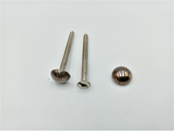 2 inch screws with dome caps in antique brass 13mm head
