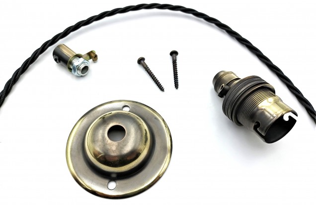 Ceiling Rose Pendant Set Brushed Antique Finish