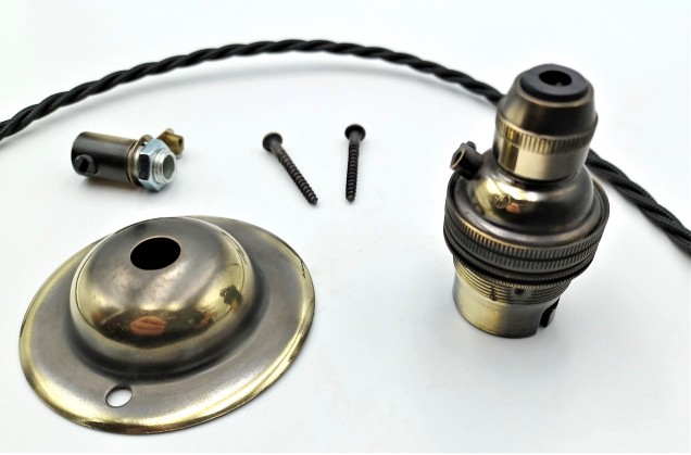 Ceiling Rose Pendant Set Brushed Antique Finish