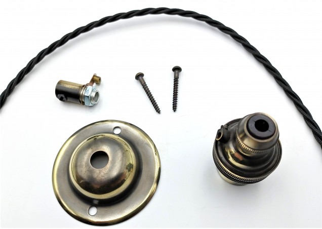 Ceiling Rose Pendant Set Brushed Antique Finish