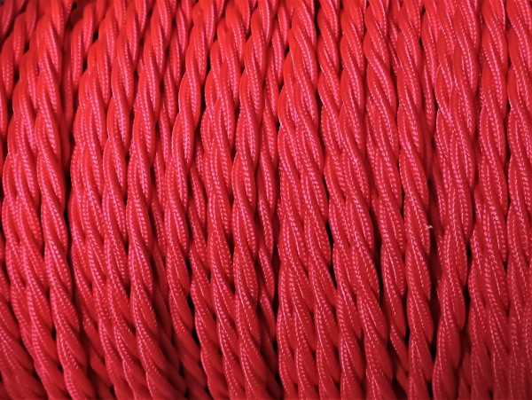 Red Braided Lighting Cable 3 core 0.50mm
