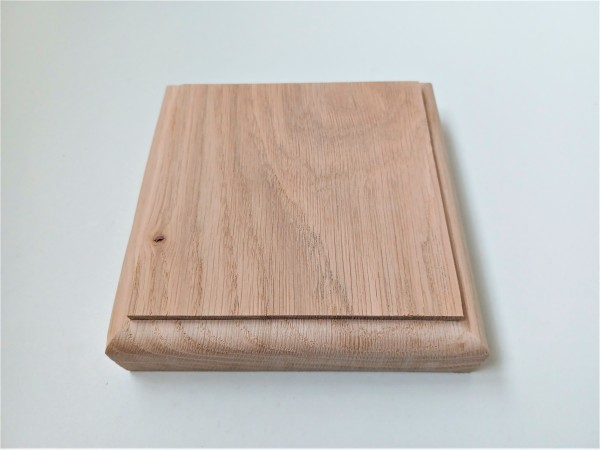 Oak ceiling pattress, thick square ceiling pattress or plinth