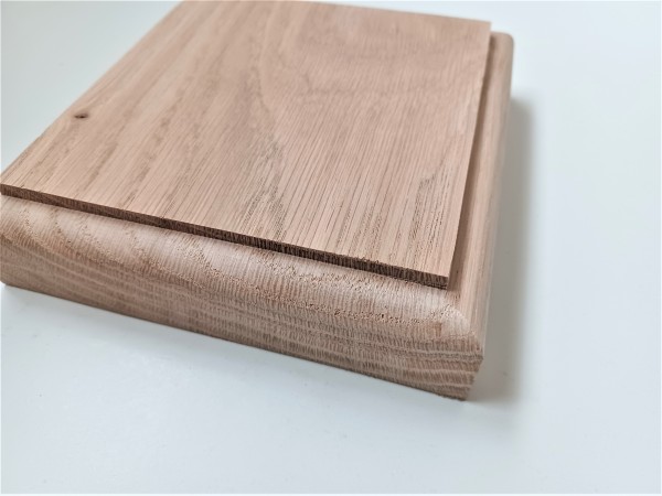 Oak ceiling pattress, thick square ceiling pattress or plinth