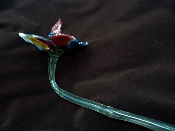 Antique Murano chandelier flower, blue, red, yellow and white.