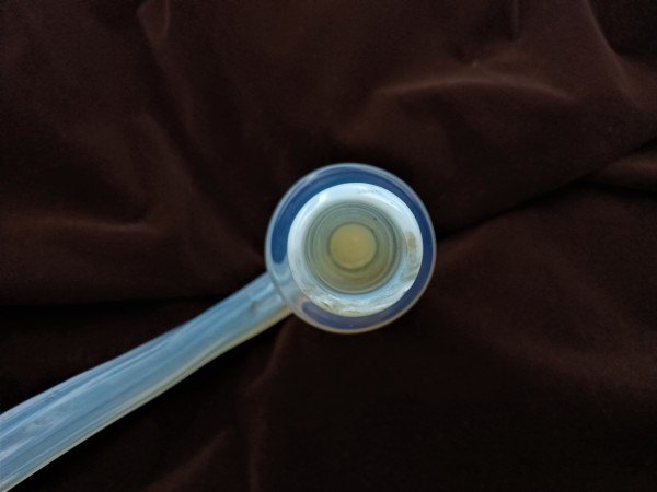 Antique Murano milky blue ribbed Glass Chandelier arm 