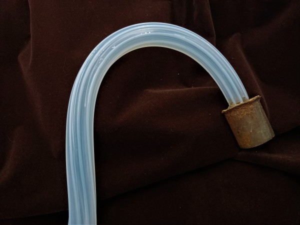 Antique Murano milky blue Glass ribbed Chandelier arm candle only