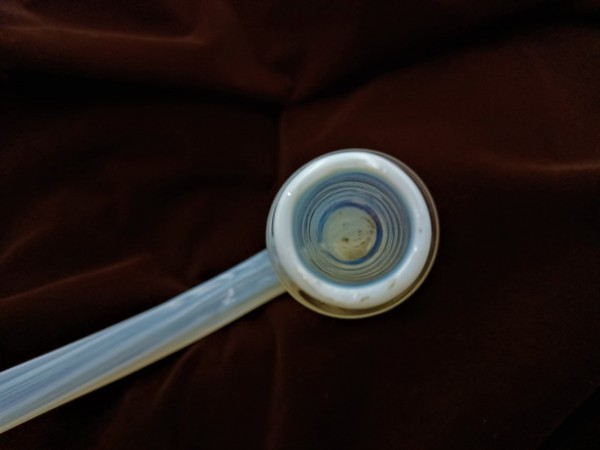 Antique Murano milky blue Glass ribbed Chandelier arm candle only