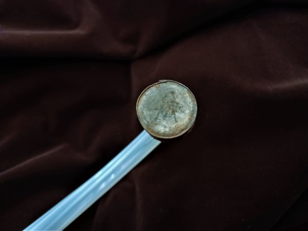 Antique Murano milky blue Glass ribbed Chandelier arm candle only