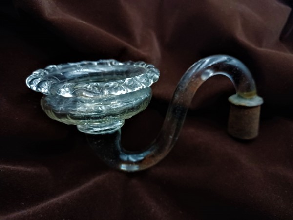 Antique Murano Clear Glass split chandelier arm