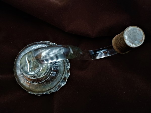 Antique Murano Clear Glass split chandelier arm