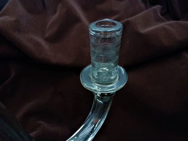 Large antique Murano Clear Glass Chandelier arm for candle