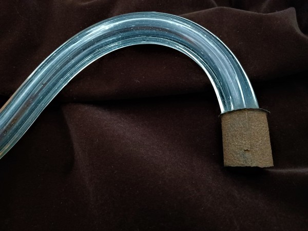 Large antique Murano ribbed Clear Glass Chandelier arm for candle 