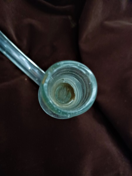 Large antique Murano ribbed Clear Glass Chandelier arm for candle 