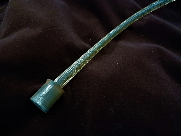 Antique Murano chandelier blue flower with faint green stem glass