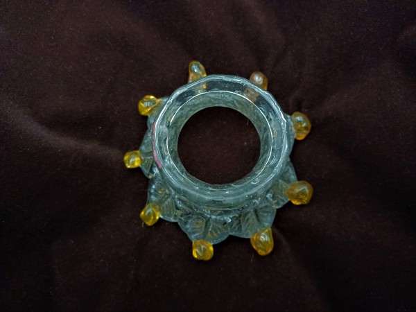 Venetian Chandelier Glass Collar With Amber Tips