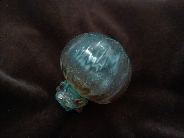 Antique Murano chandelier lower finial ball tinted pink glass