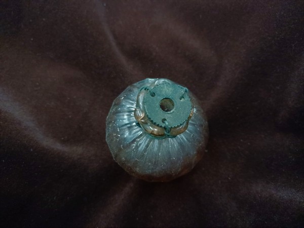 Antique Murano chandelier lower finial ball tinted pink glass