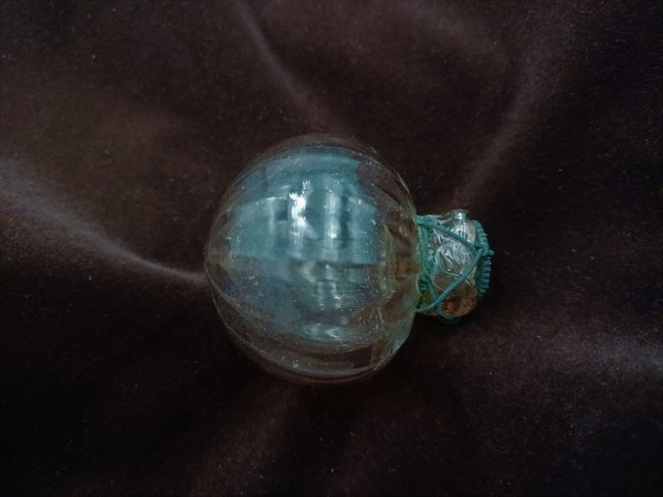 Antique Murano chandelier lower finial ball tinted pink glass