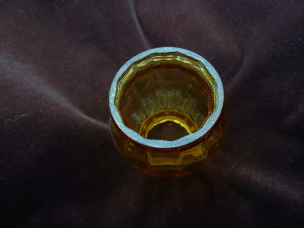 Venetian Chandelier glass stem spacer tinted amber SOLD