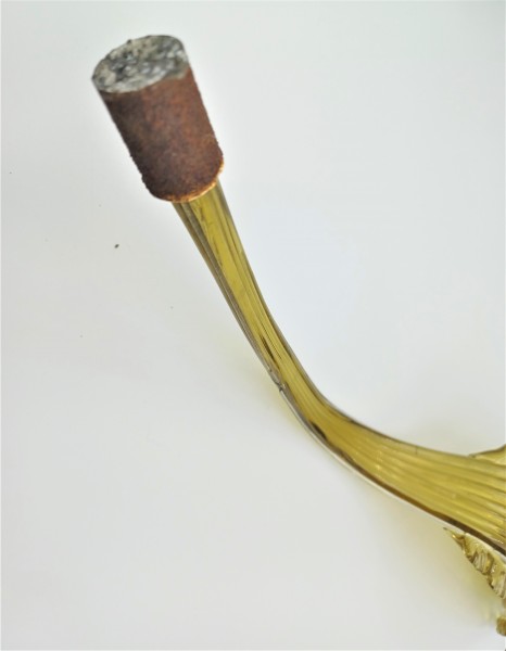 Murano Chandelier glass amber leaf crook 