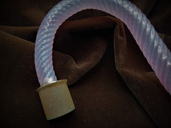 Antique Murano pink and blue rope Glass Chandelier arm 