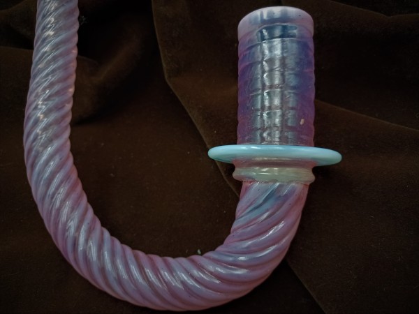 Antique Murano pink and blue rope Glass Chandelier arm 