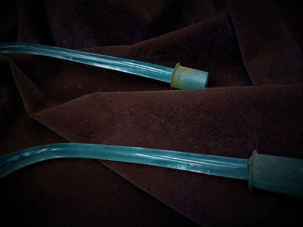 Antique Murano Clear and blue Glass Chandelier Flower 