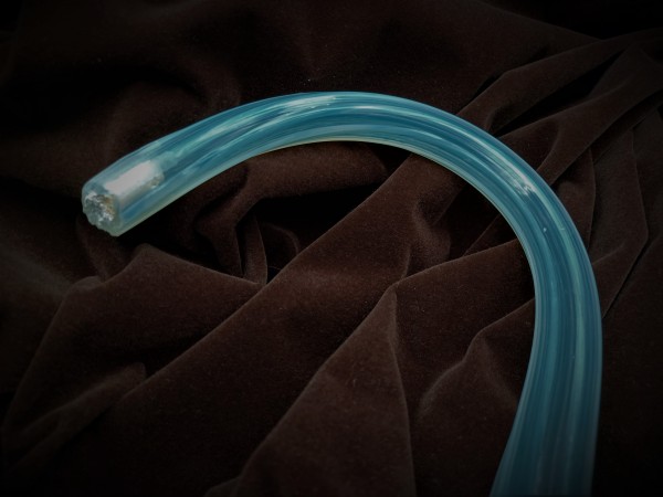 Antique Murano milky blue ribbed Glass Chandelier arm for candle 