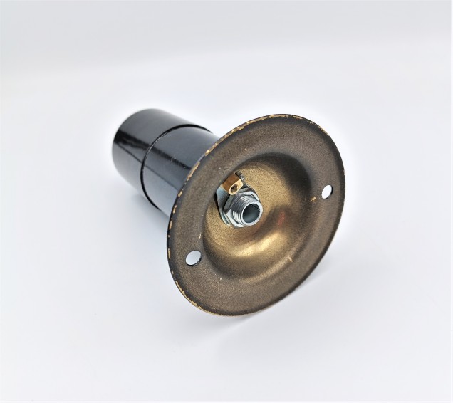 Rocker switch lamp holder E27 Black plain skirt with mounting plate