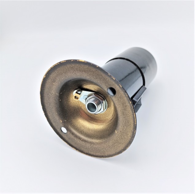 Rocker switch lamp holder E27 Black plain skirt with mounting plate