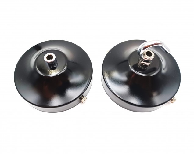 100mm chandelier black ceiling rose with cord grip or hook in chrome