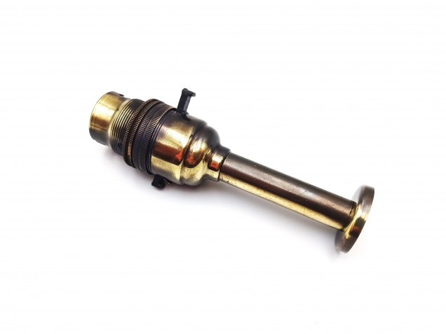 Switched pedestal lamp holder B22 Brushed Antique Brass Finish four heights