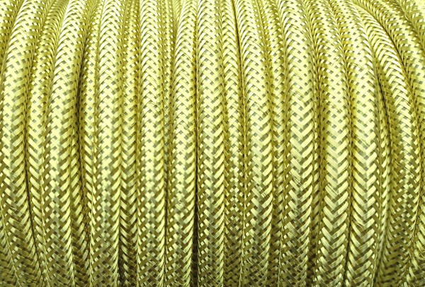 Braided Round flex wire in Metallic Brass 3 core 0.50mm