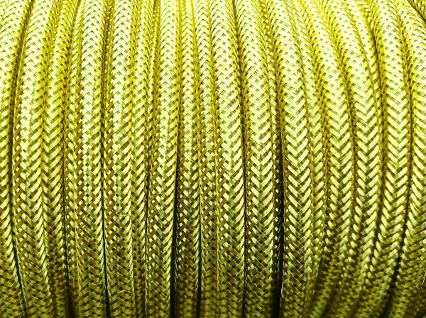 Braided Round flex wire in Metallic Brass 3 core 0.50mm