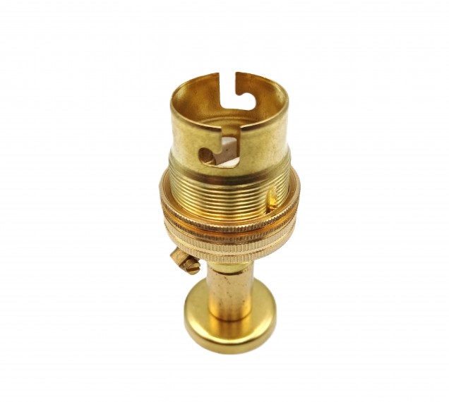 Brass pedestal lamp holder unswitched B22 large bayonet cap 4 sizes