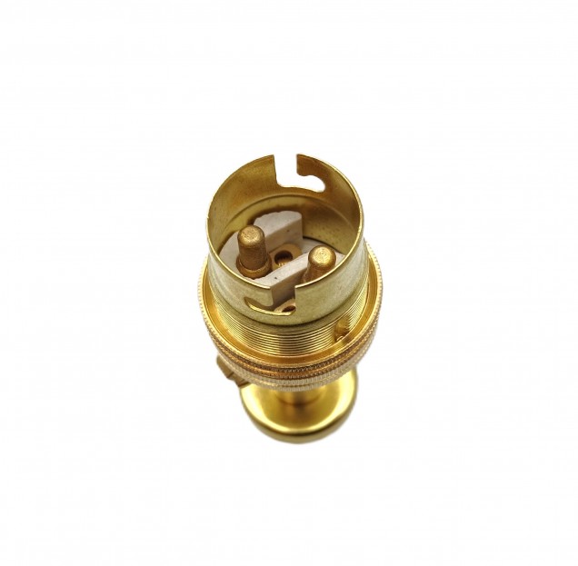 Brass pedestal lamp holder unswitched B22 large bayonet cap 4 sizes