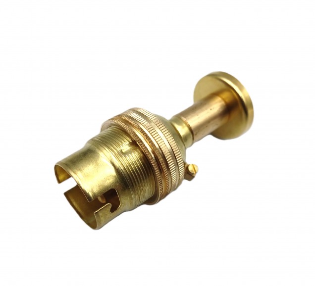 Brass pedestal lamp holder unswitched B22 large bayonet cap 4 sizes