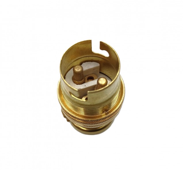 Brass pedestal lamp holder unswitched B22 large bayonet cap 4 sizes