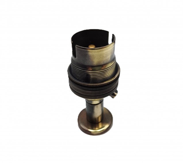 Unswitched pedestal lamp holder brushed antique B22 large bayonet cap 4 sizes 