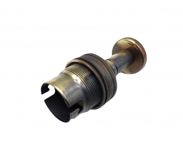 Unswitched pedestal lamp holder brushed antique B22 large bayonet cap 4 sizes 