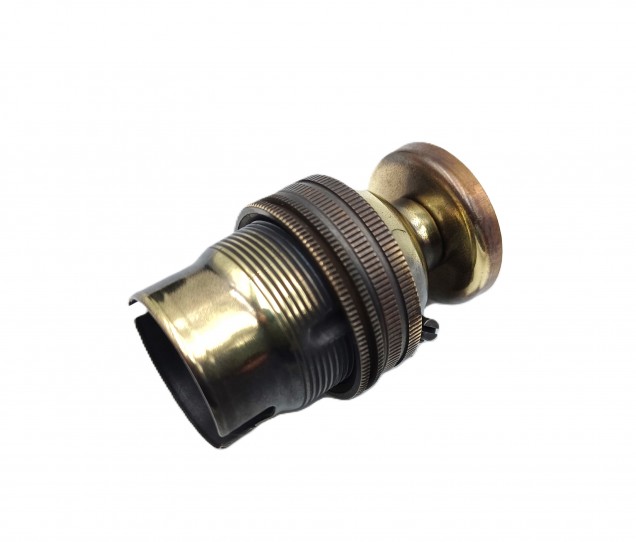 Unswitched pedestal lamp holder brushed antique B22 large bayonet cap 4 sizes 