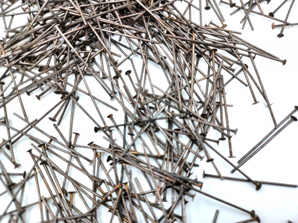 Chandelier Connecting Pins Antique dark bronze 30mm X 0.8mm 2mm Head Pack 100