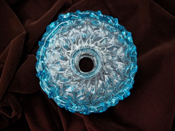 Antique Venetian Chandelier blue glass centre stem ball 