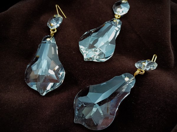 Crystal Chandelier Pear Drop With Button Pack Of Three