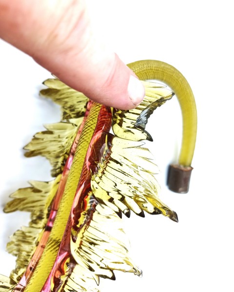 Italian Chandelier glass crook Leaf pink and green pack of 2 