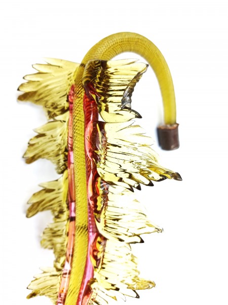 Italian Chandelier glass crook Leaf pink and green pack of 2 