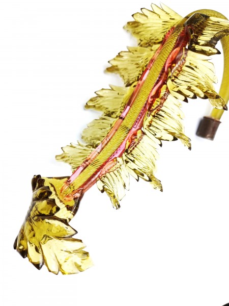 Italian Chandelier glass crook Leaf pink and green pack of 2 