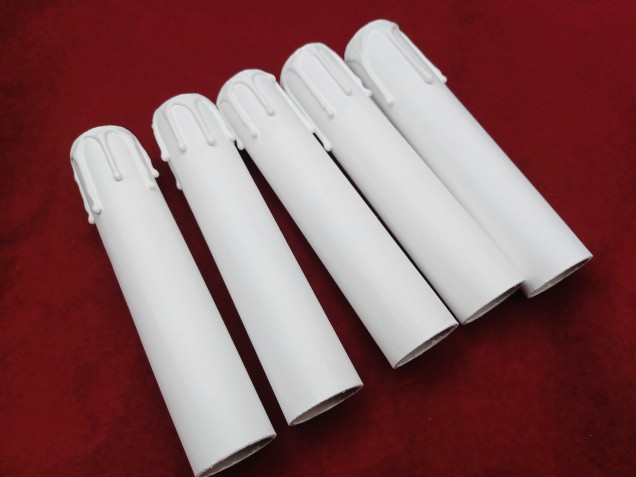 5 Candle Tubes white drip Card 150mm x 26mm 