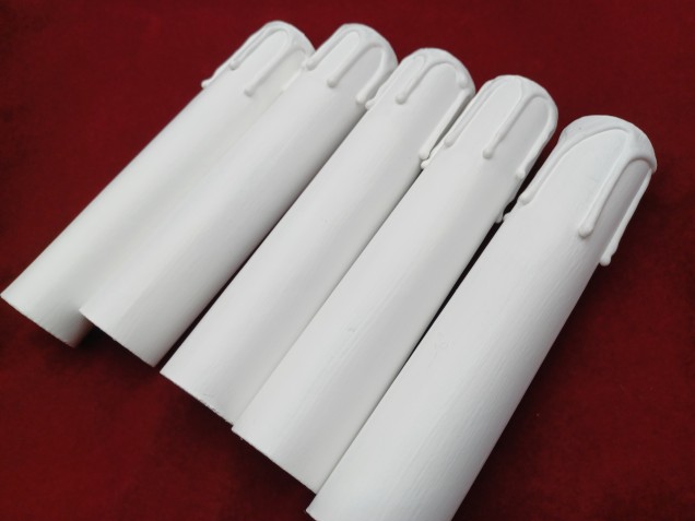 5 Candle Tubes white drip Card 150mm x 26mm 