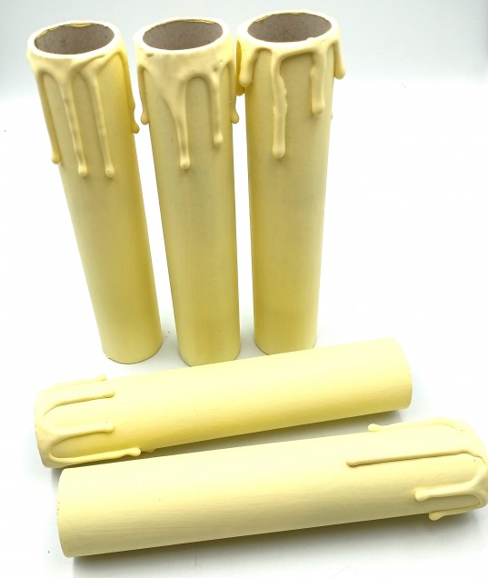 5 Candle Tubes cream drip Card 150mm x 32mm